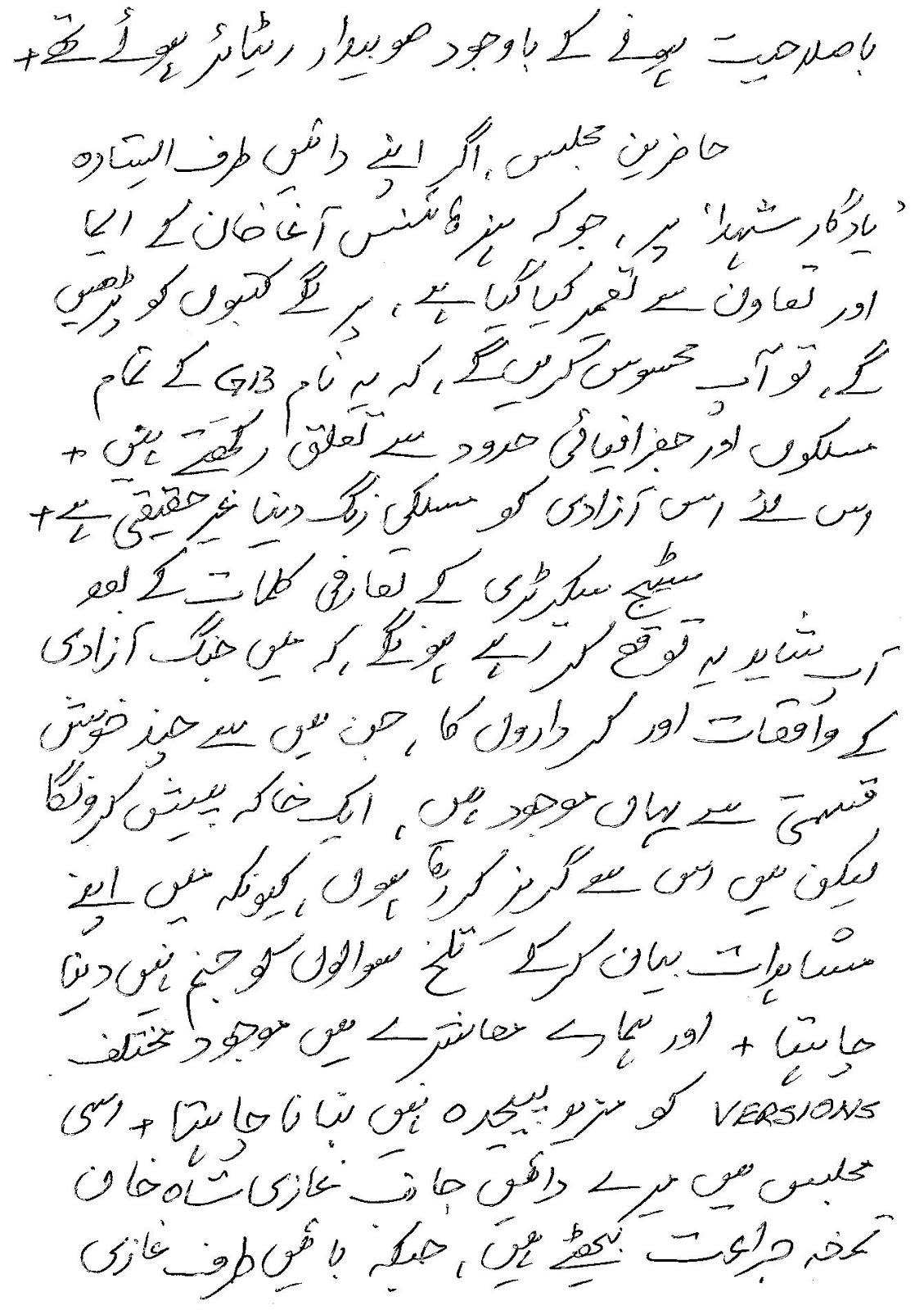 Written speeches in urdu on different topics
